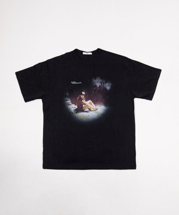 Black t-shirt with graphic of Fricky and Circulose® Collaboration